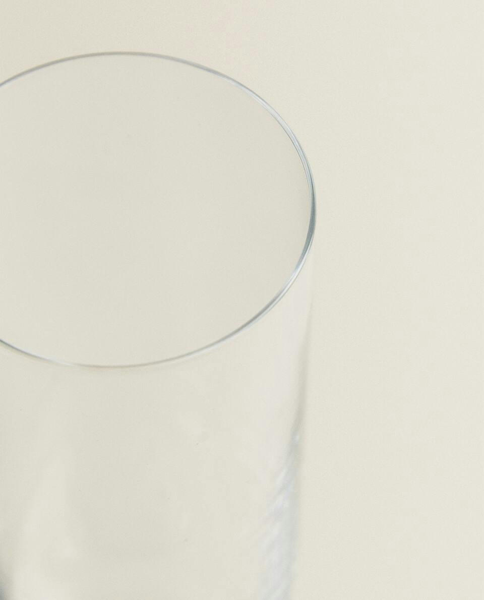 Taça de vinho espumante cristalino reto