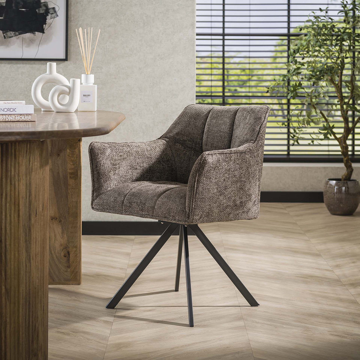Draaistoel Bedford Gemêleerd Taupe