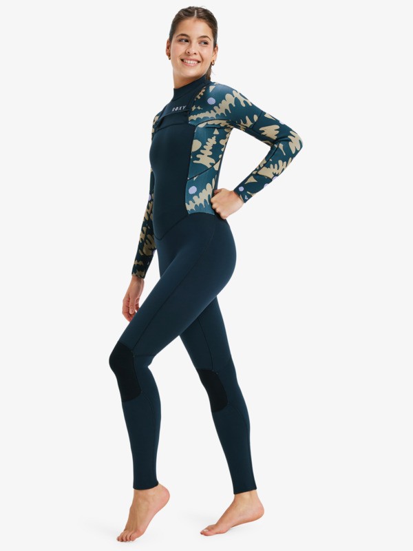4/3 Swell Natural Combinaison de surf zip poitrine Noir Femme