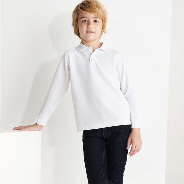 Roly PO5008 - CARPE CHILD Polo manches longues avec col et bord de manche en côte 1x1