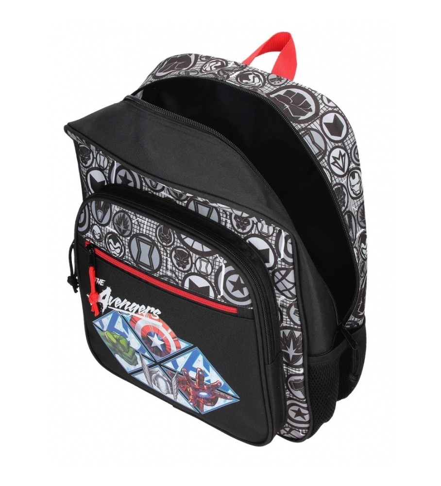 Disney Mochila Escolar Avengers Heroes con carro negro -30x38x12cm-
