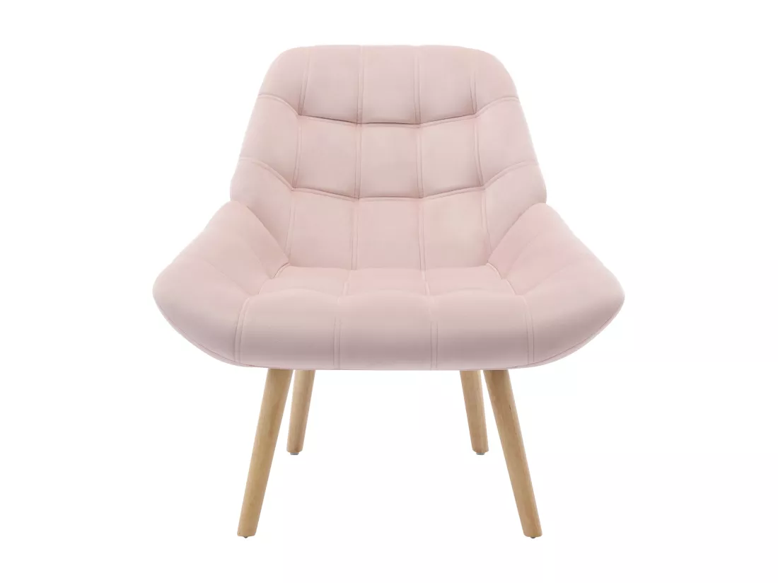 Fauteuil en velours rose LUOSTO