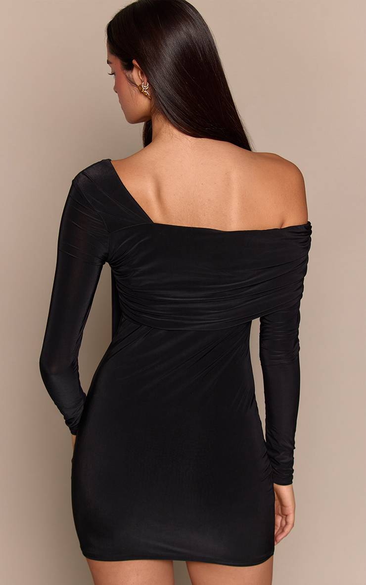 Robe Mini Asymétrique À Détail Nœud En Tissu Slinky Double Couche