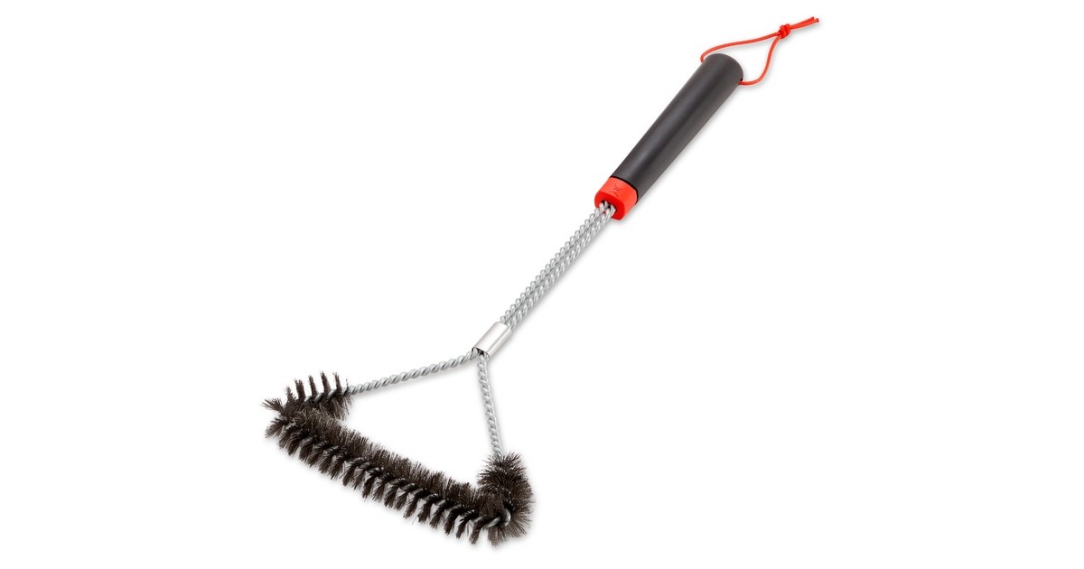 WeberDriezijdige reinigingsborstel grillreinigingsborstel  (Zwart/rood, 45 cm)