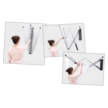 Brabantia wanddroger WallFix metallic grey 24 m
