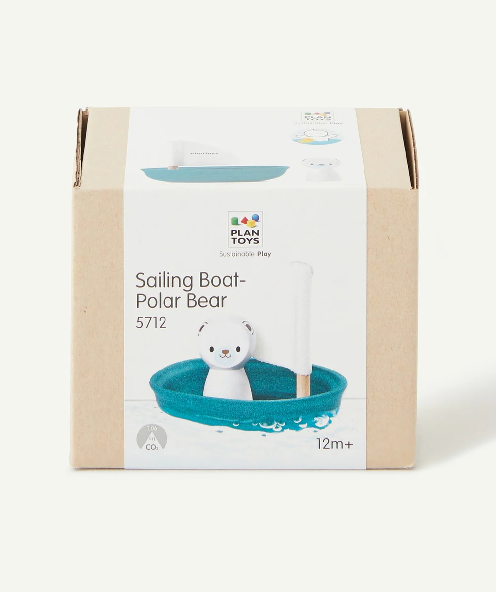 PLAN TOYSBATEAU OURS POLAIRE EN BOIS - 12M +