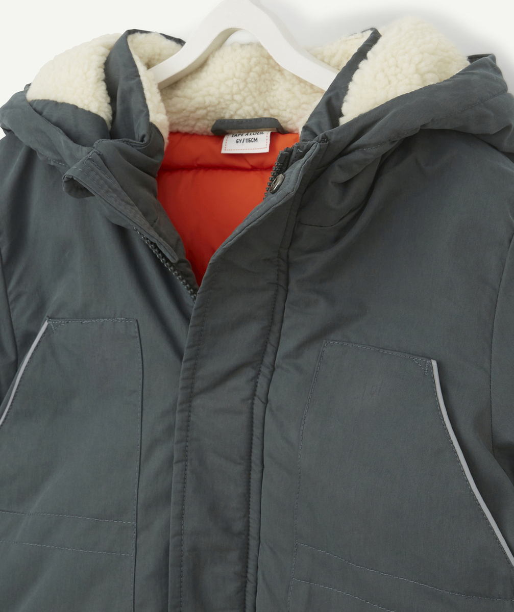 PARKA KAKI À CAPUCHE GARÇON EN REMBOURRAGE RECYCLÉ