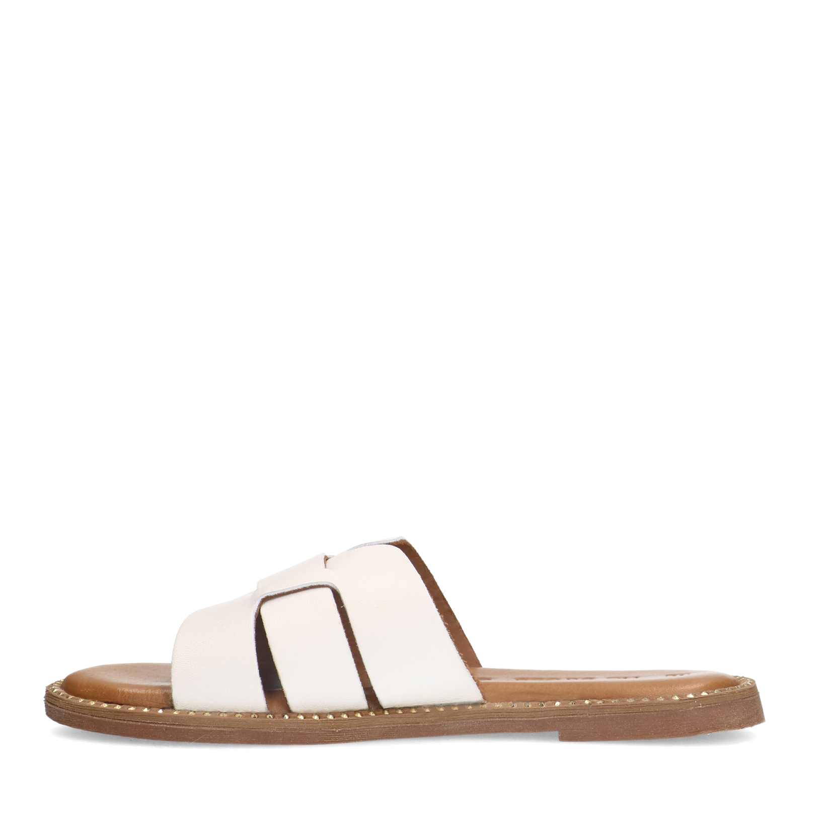Witte leren slippers