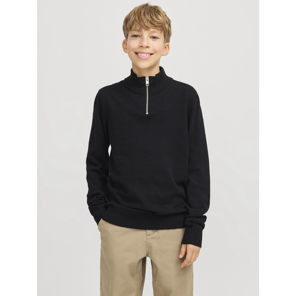 Køb Jack & Jones Junior Black Jjeemil Strik Half Zip Noos Jnr