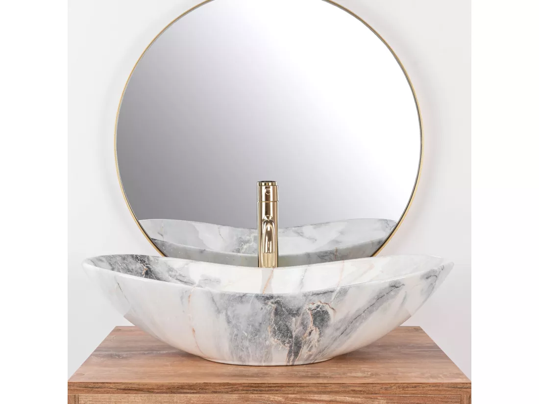 Vasque À Poser Rea Royal Granit Shiny White