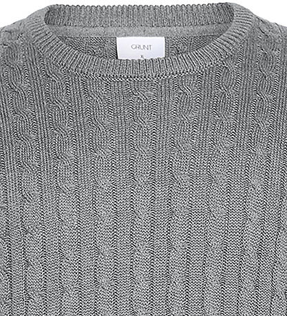 Grunt Bluse - Strick - GrTue - Grau Meliert