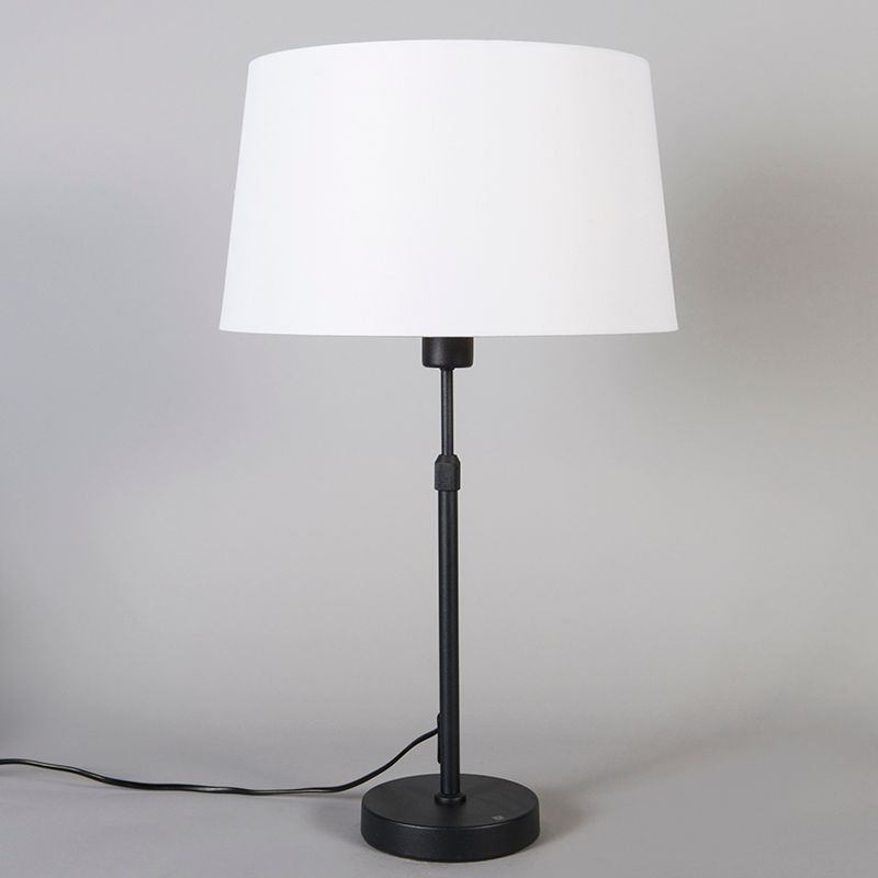 Tafellamp zwart met kap wit 35 cm verstelbaar - Parte