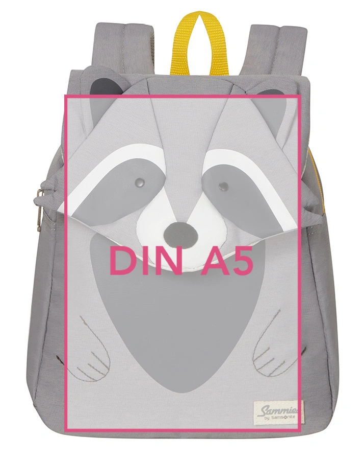 Rucksack HAPPY SAMMIES ECO S – RACOON REMY (24x27,5x14,5) in grau