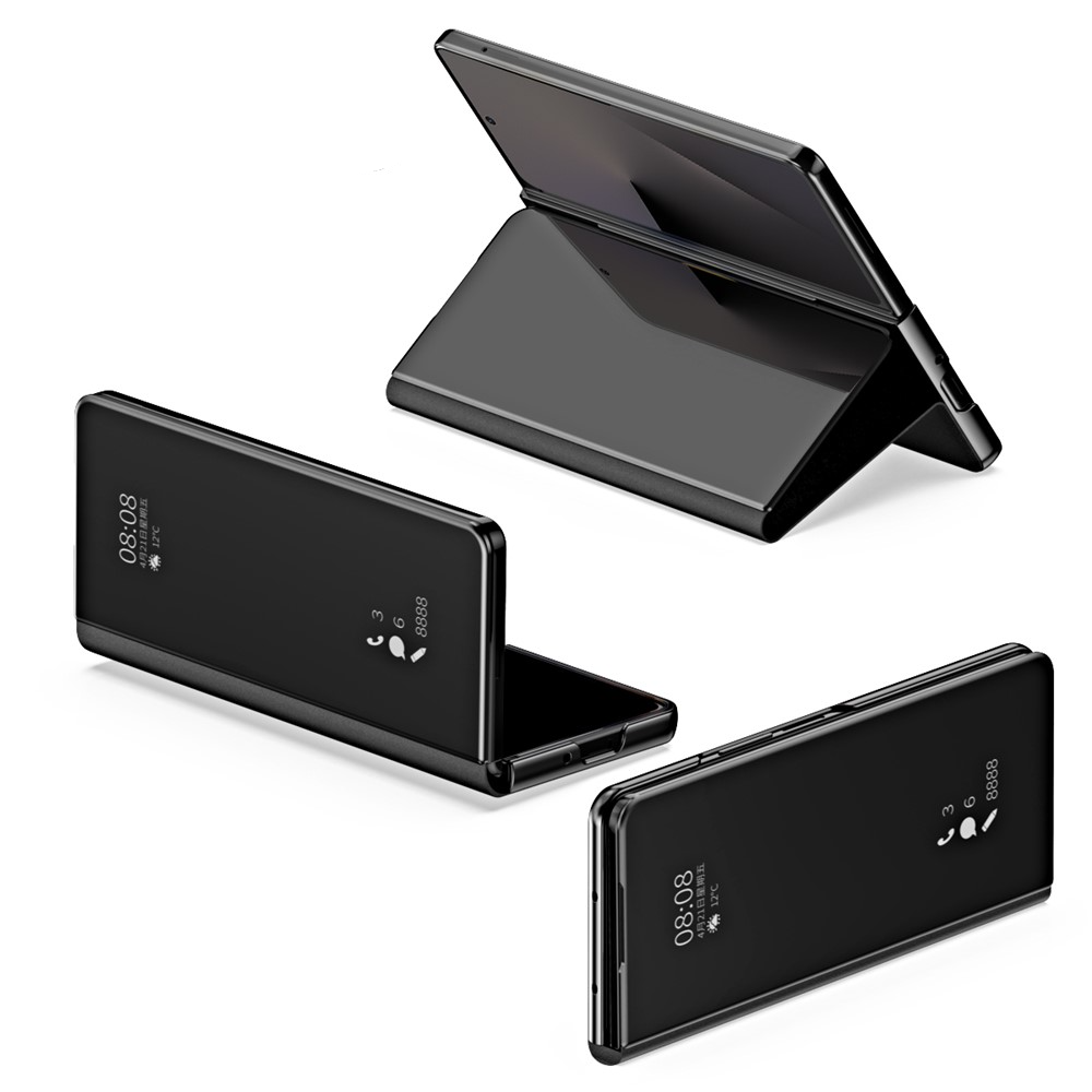 Samsung Galaxy Z Fold7 Clear View Standing Flip Cover Tasche - Schwarz
