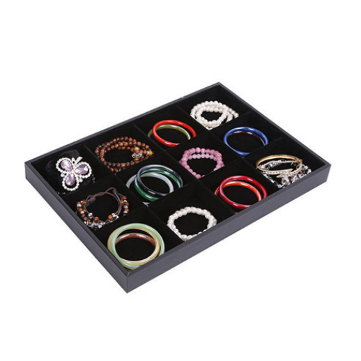 (12 Slots) Schmuckschatulle Organizer - Schwarz