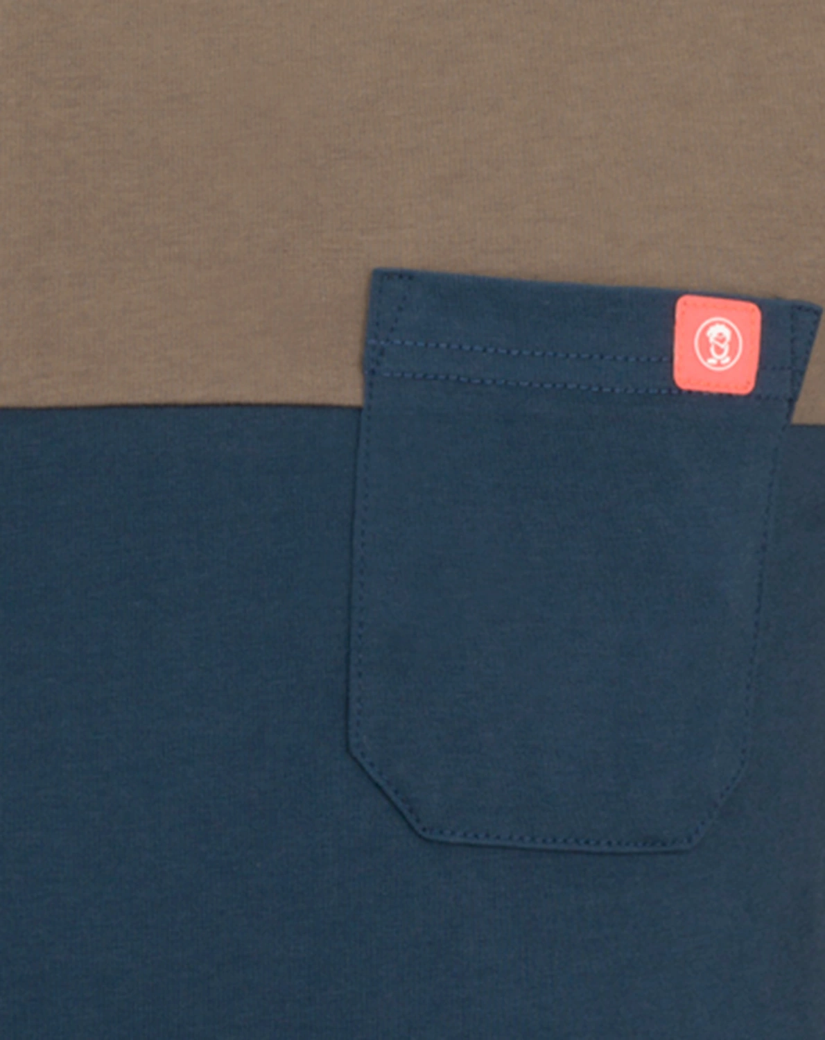 Langarmshirt BERGEN in mocca brown/dark navy