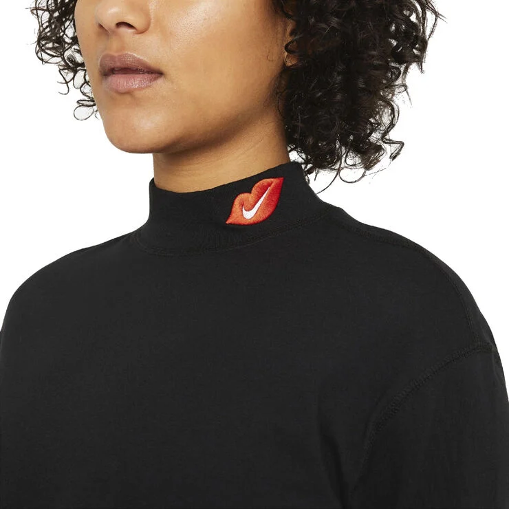 Nike sportswear mock long sleeve t-shirt Black