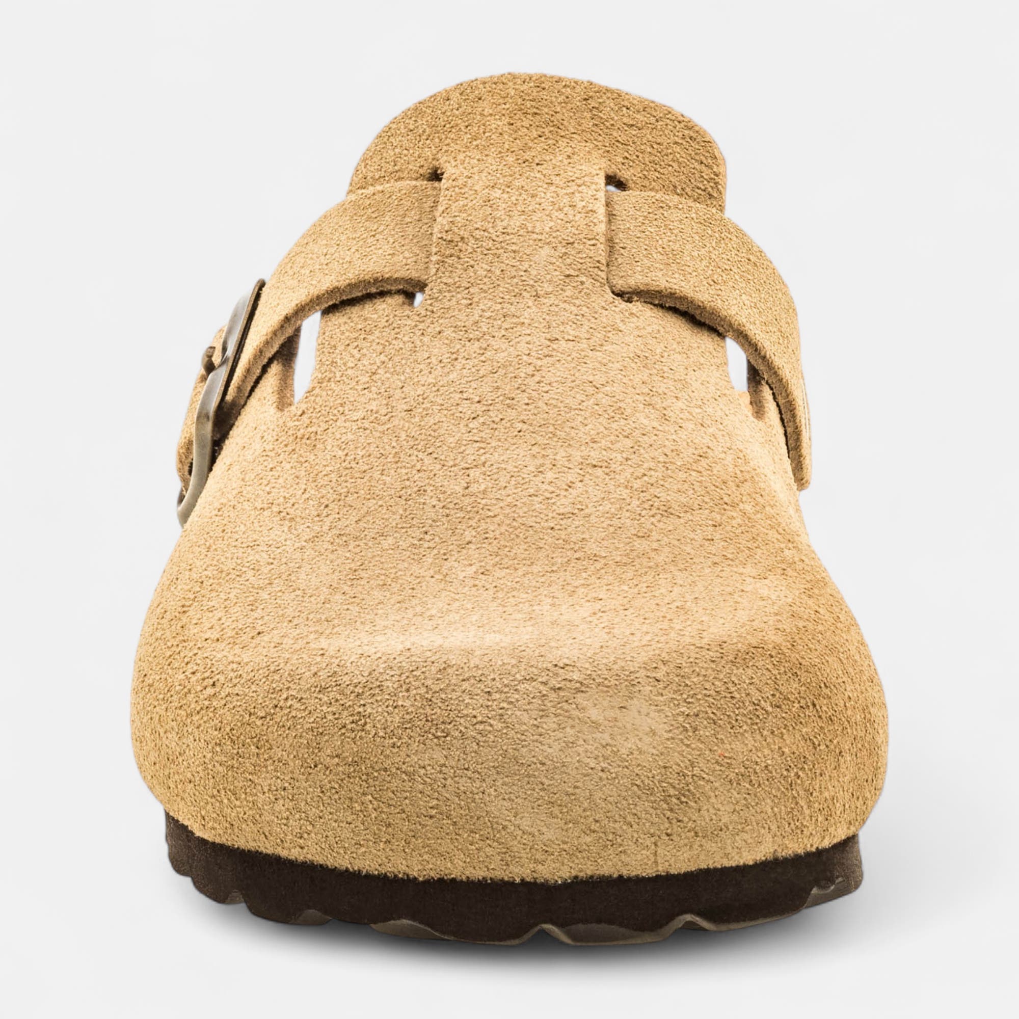 Mules semelle liège Garçon en cuir beige