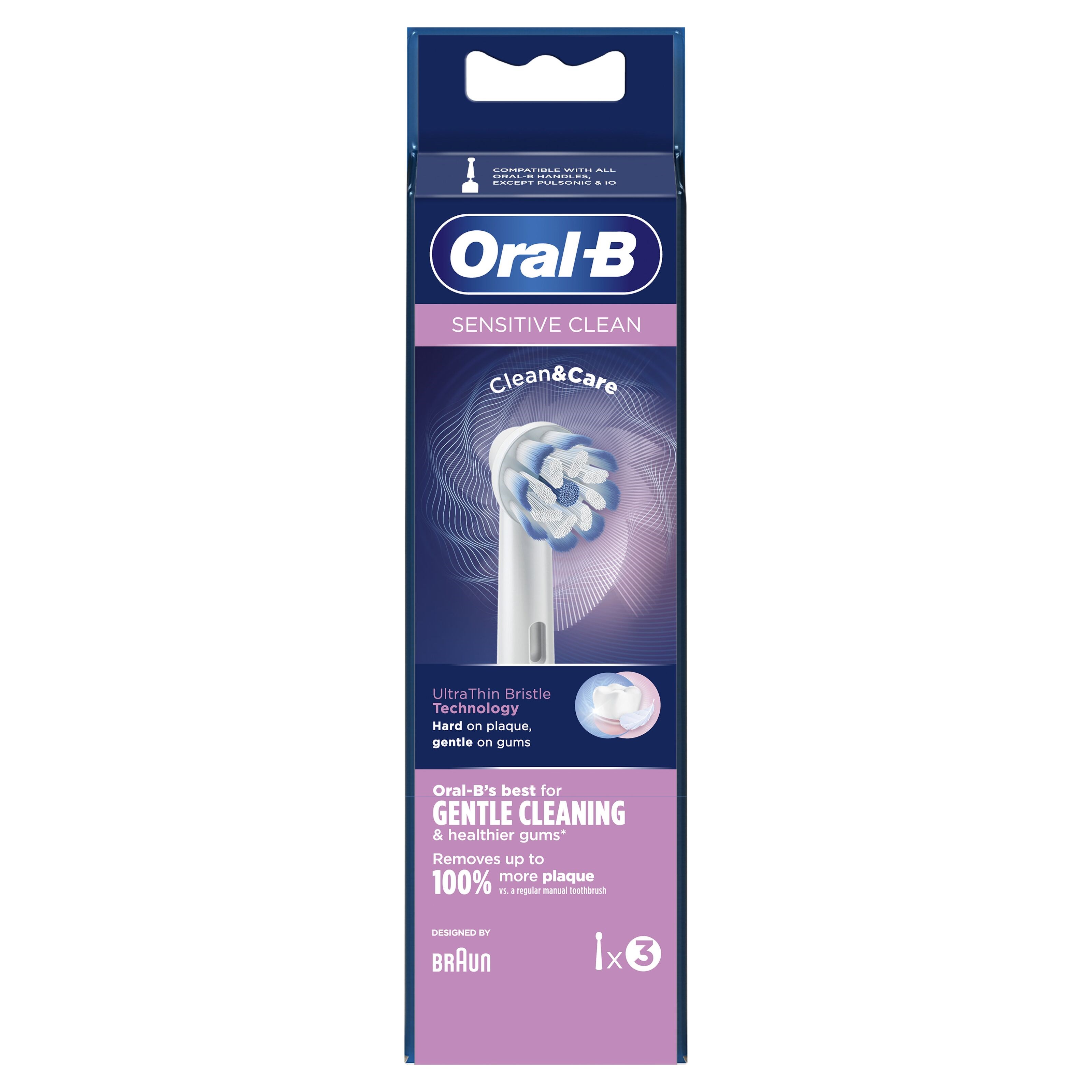 Oral-B Sensitive Clean & Care Tannbørstehode 3-pk.