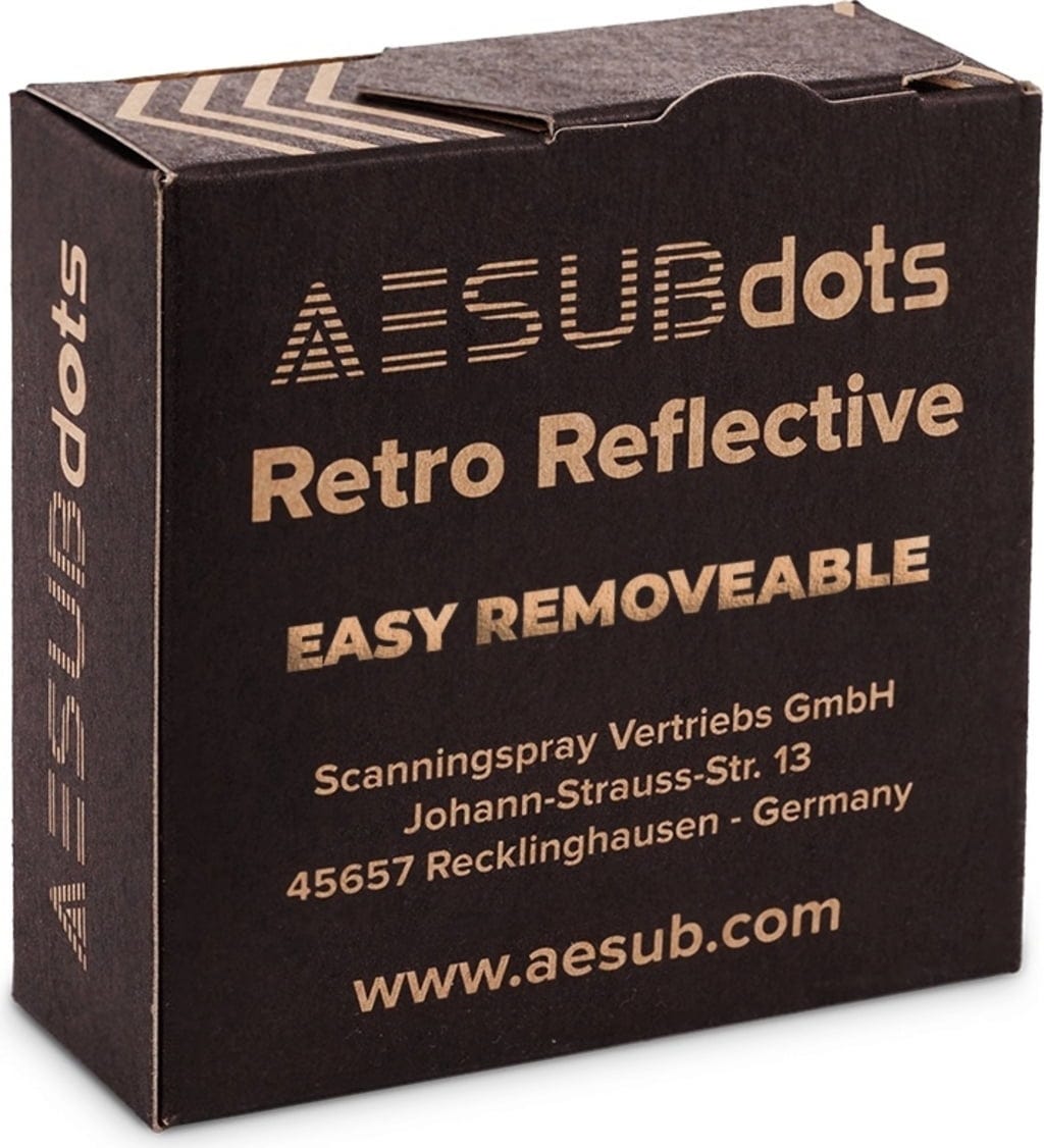 AESUB  AESUBdots retro easy remove, 3 mm    Retroreflektierende Referenzpunkte für 3D Scanner