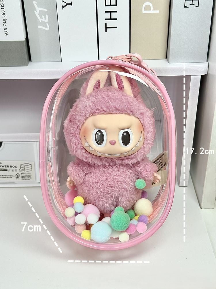 Doowex - Transparante PVC-tas met pompon en figuurdisplay (verschillende ontwerpen)
