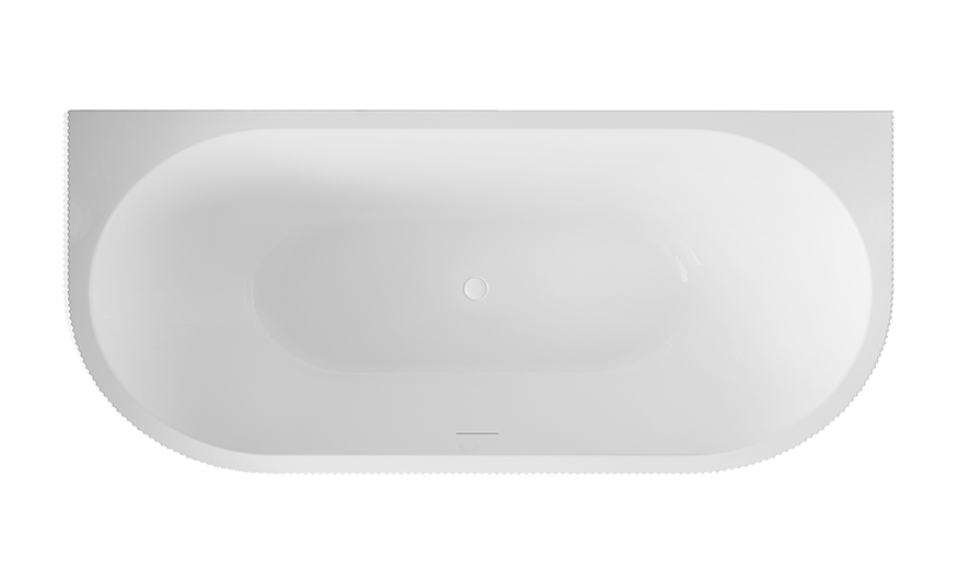 Mueller Almar half vrijstaand ligbad ribbel 170x80cm glans wit midden