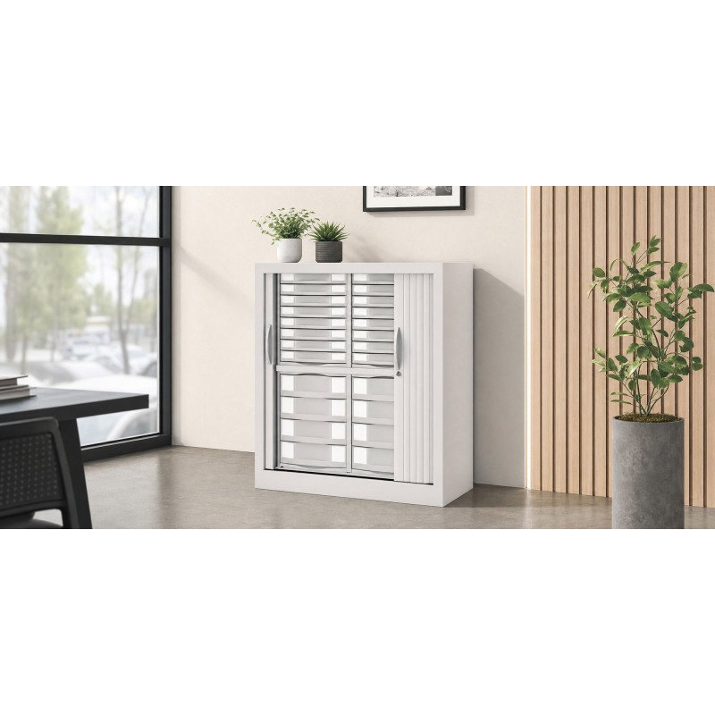 Armoire à rideaux hauteur 100 cm - 24 tiroirs
