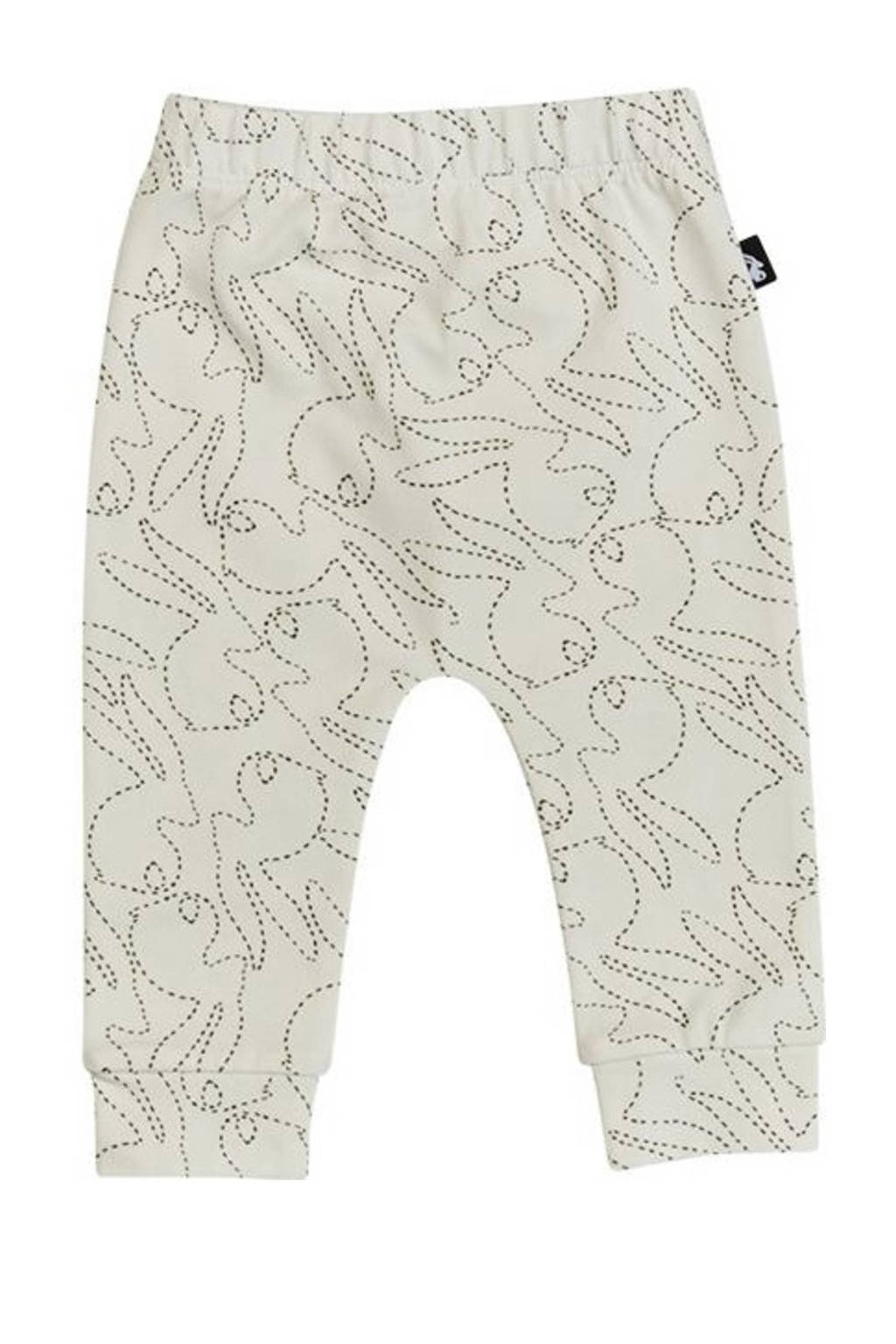 Mies & Co babybroek met dierenprint ecru/zwart