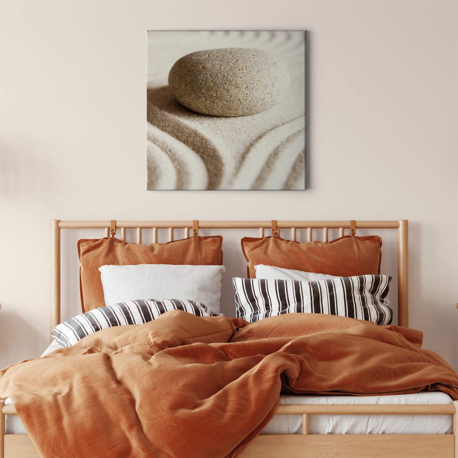 Leinwandbild STEIN AM STRAND - beige - 50x50 cm
