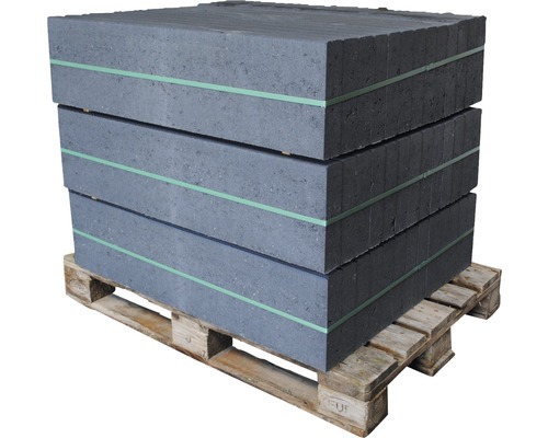 Betonnen gazonrand antraciet tweezijdig afgeschuind 100 cm x 6 cm x 25 cm