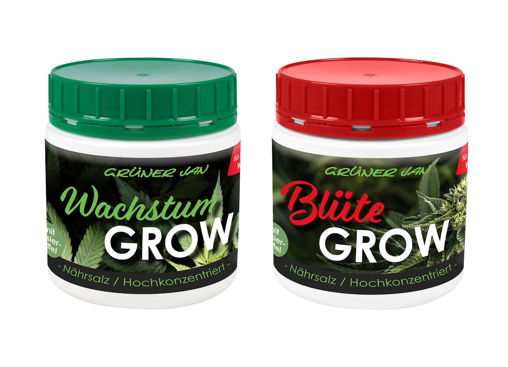 Hanfpflanzen-Dünger Grow Wachstum + Blüte Nährsalz 2x500g