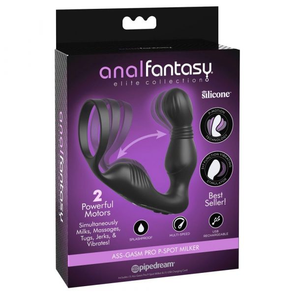Anal Fantasy Elite Ass-gasm Pro P-spot Milker Anal Vibrator Roxo