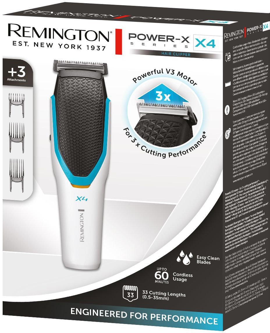 Remington Haarschneider »Power-X Series HC4000« 3 Aufsätze mit Längeneinstellrad, abnehm- und abwaschbare Klingen