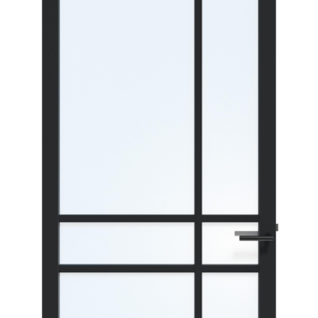 Arne & Bodil binnendeur ABE105 blank glas - diep zwart afgelakt