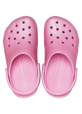 Crocs Classic Glitter Sandaler, Pink Tweed Glitter