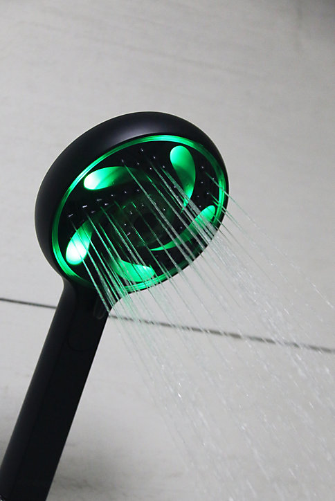 Douchette connectée 3 jets, lumineuse, noir mat, Sarodis Hydrao