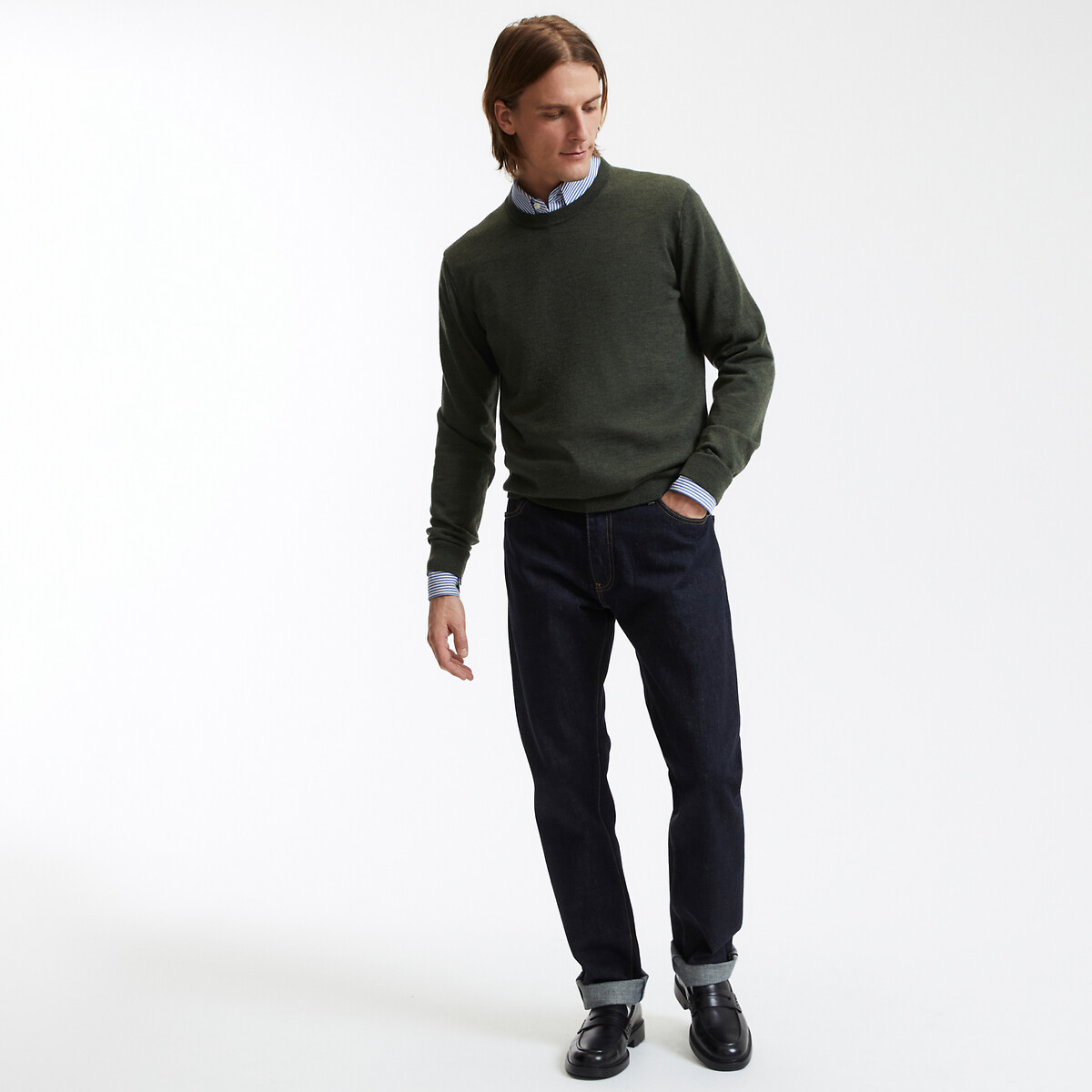 COLEÇÕES LA REDOUTE<br>Trui em lã merino, assinatura BASTIEN
