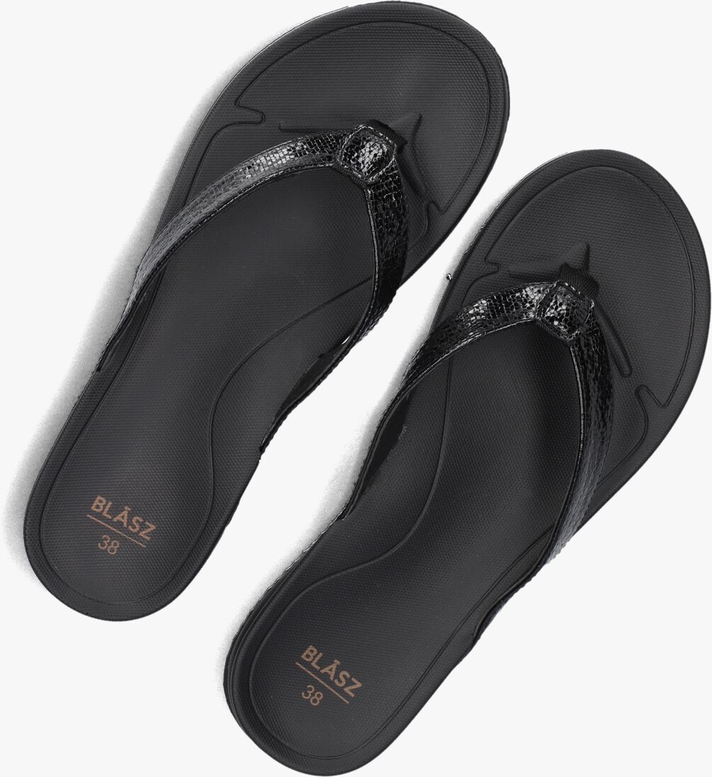 zwarte blasz teenslippers bella 2402