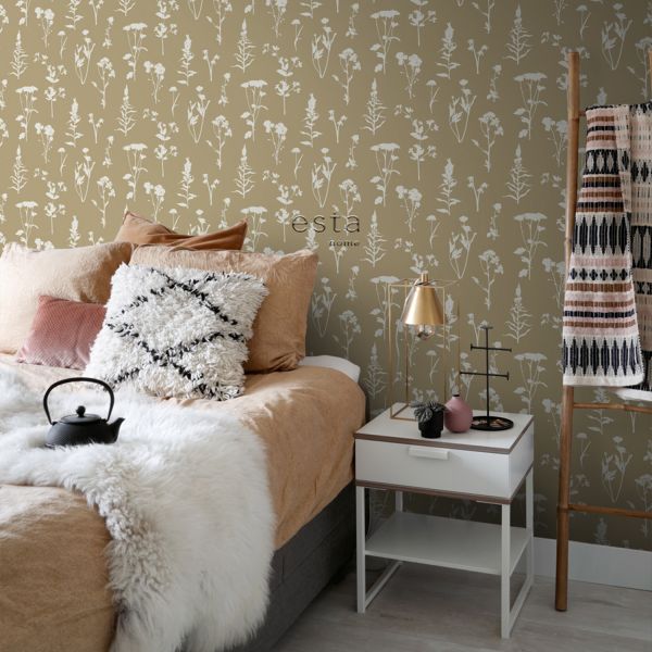 Estahome Veldbloemen Behang I - 0,53 x 10,05 m - Beige