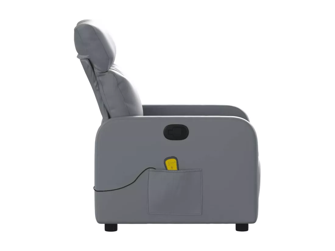 Fauteuil massant inclinable Gris Similicuir