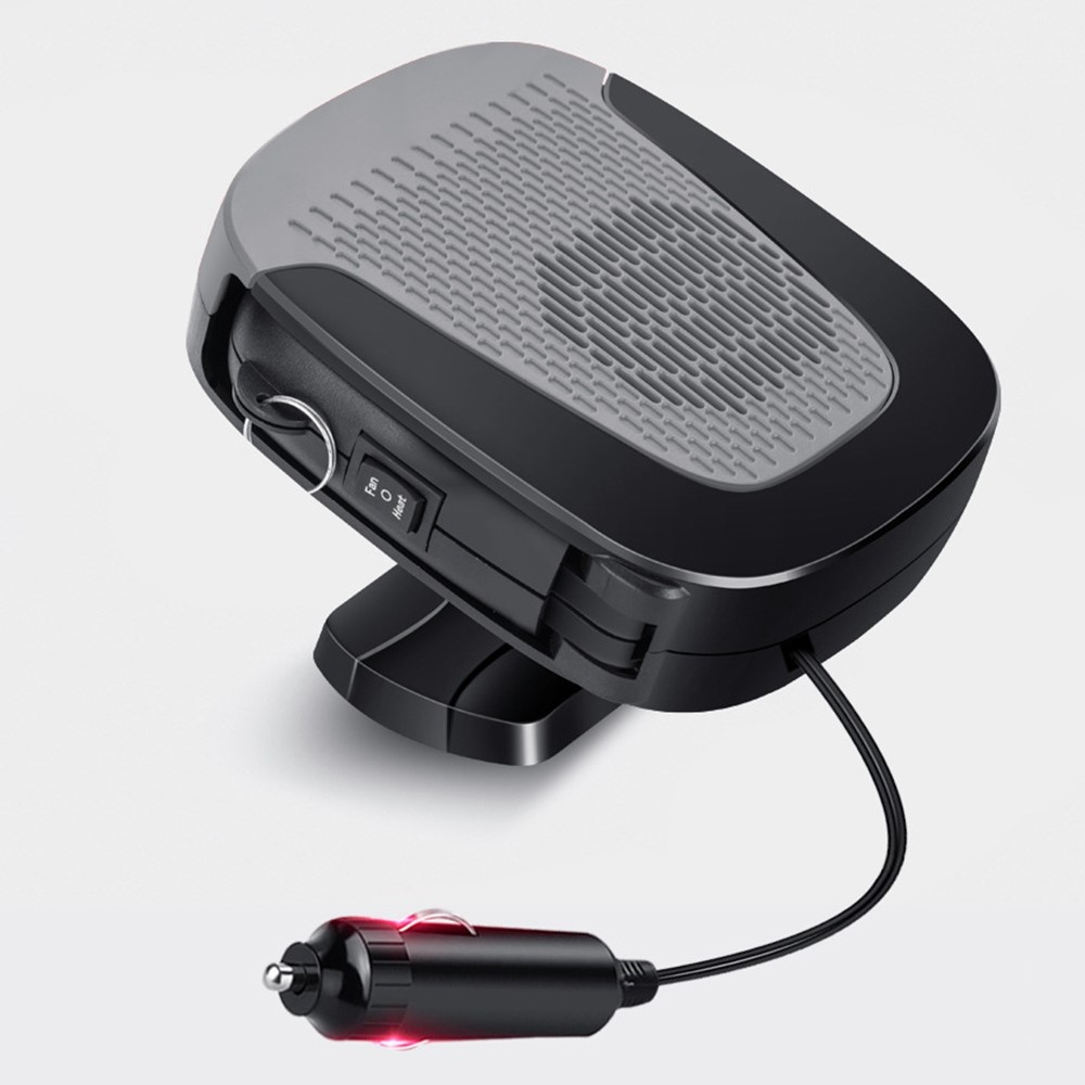 (150W) 2in1 Auto Zusatz Heizung / Kühler Heizlüfter Elektrischer KFZ Entfroster für Zigarettenanzünder - Schwarz / Grau
