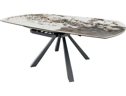 CONCEPT1 - Table Calypso pandora 115-190x180x77 céramique sur verre