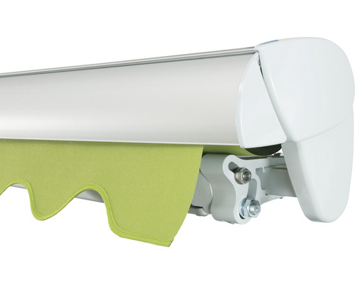 SOLUNA Semi-Cassette Zonnescherm Classic 2.5x1.5 Stoffen Dessin 7244 Frame E6EV1 Zilver Geanodiseerd Aandrijving rechts incl. motor, wandschakelaar