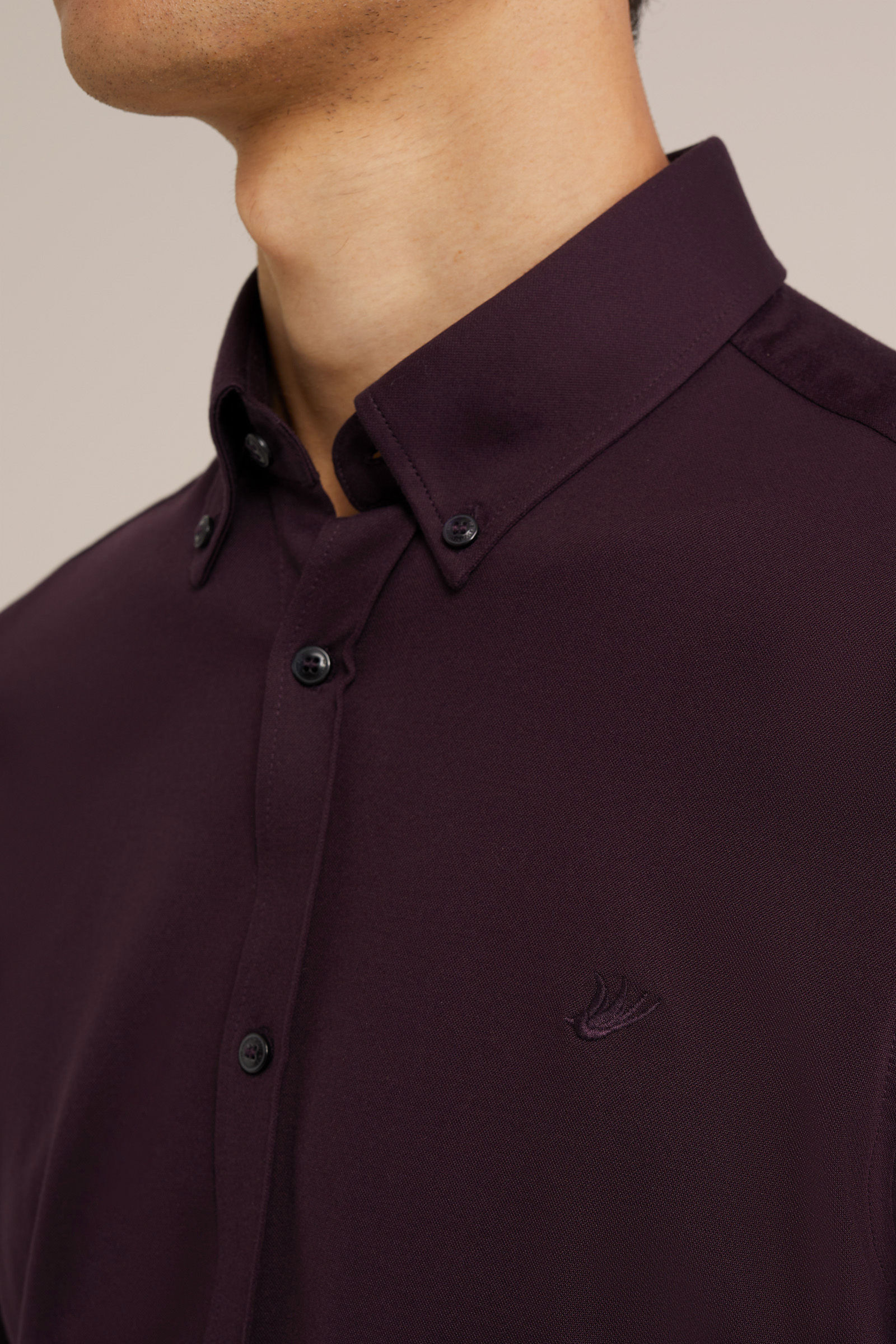 jersey overhemd met stretch WE Fashion Bordeauxrood