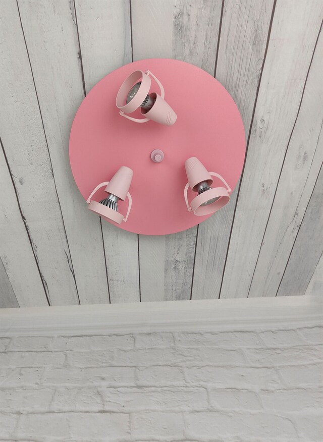 niermann Retrofit Kinderlampe Decke 3 Spots STRAHLER pastellrose