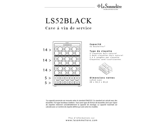 LA SOMMELIERE - Cave à vin de service LS52BLACK