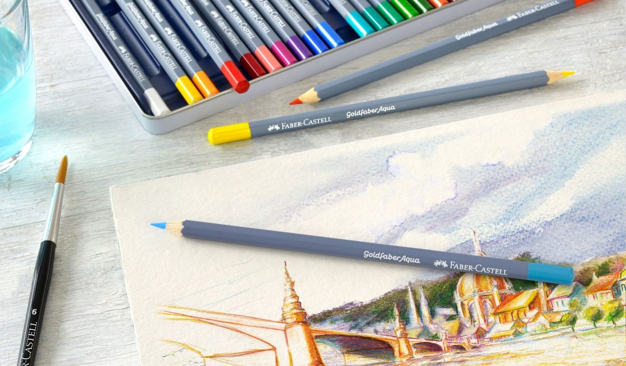 Faber Castell - Goldfaber akvarel farveblyamter i metalæske, 24 stk (114624)