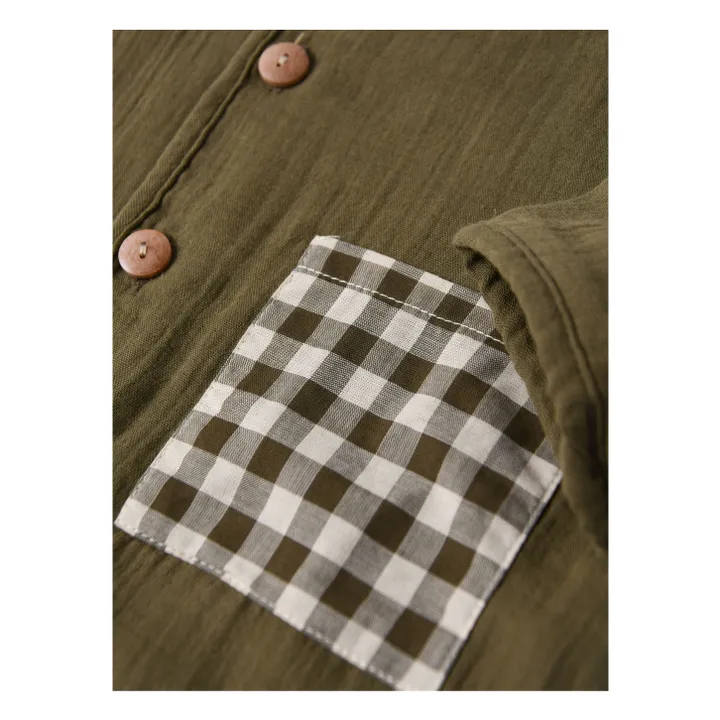 Organic Zoo Cardigan Réversible Mousseline | Vert olive