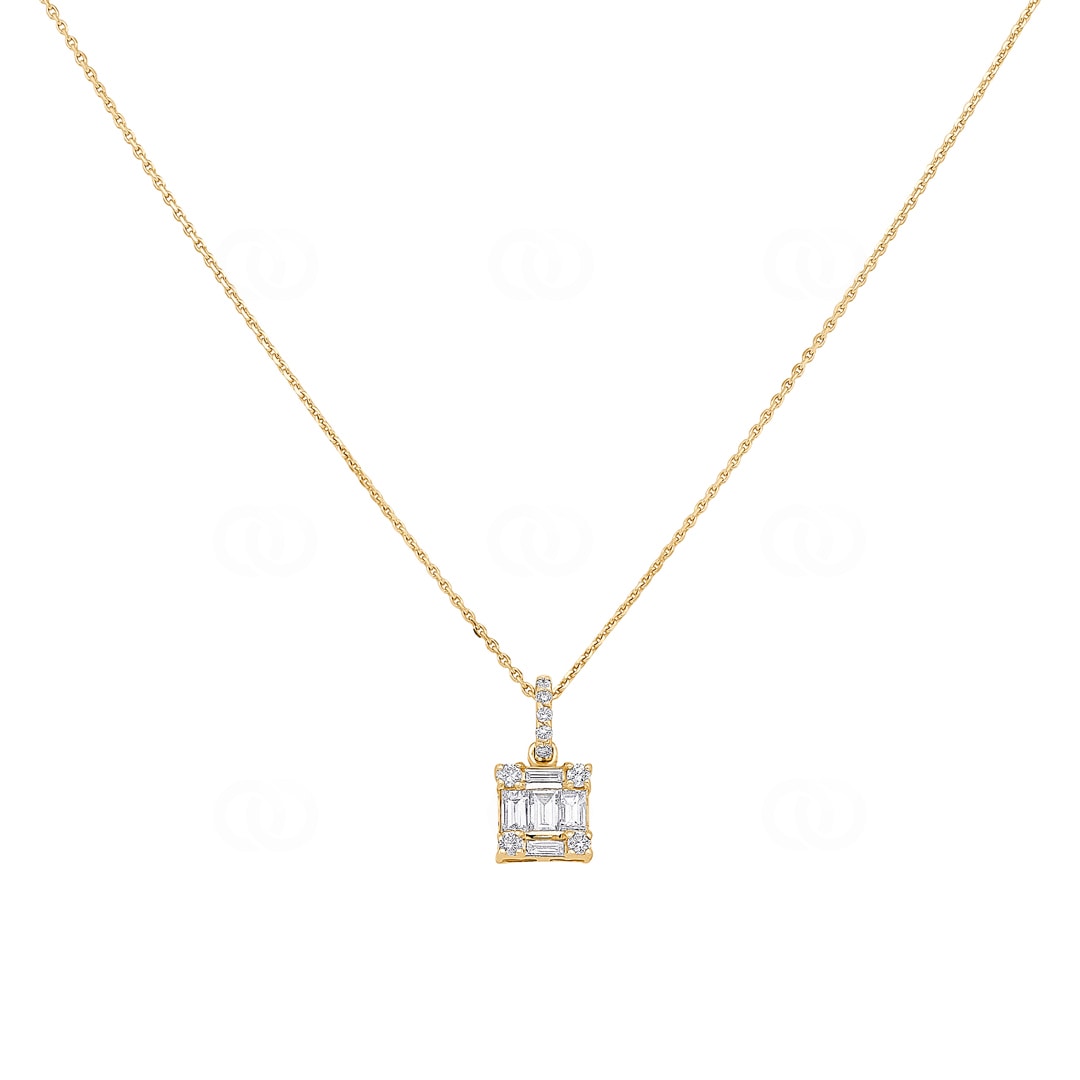 Collier mit Anhänger 750/18 K Gelbgold mit Diamanten 0.21 ct H/si
