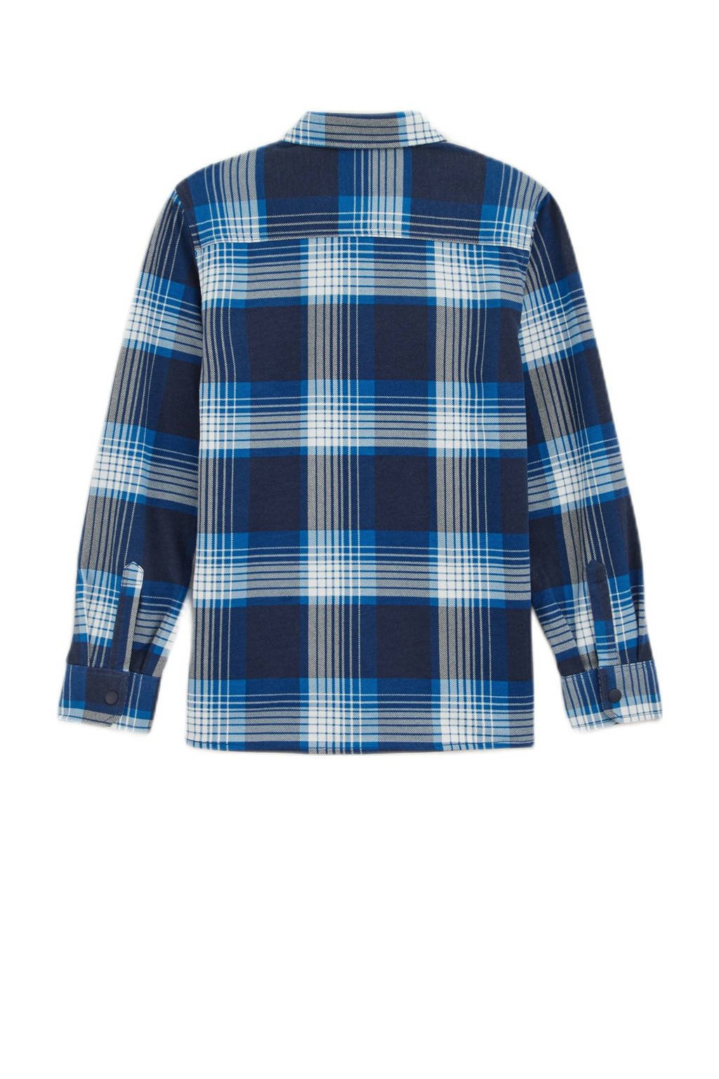 WE Fashion geruit overhemd donkerblauw/wit